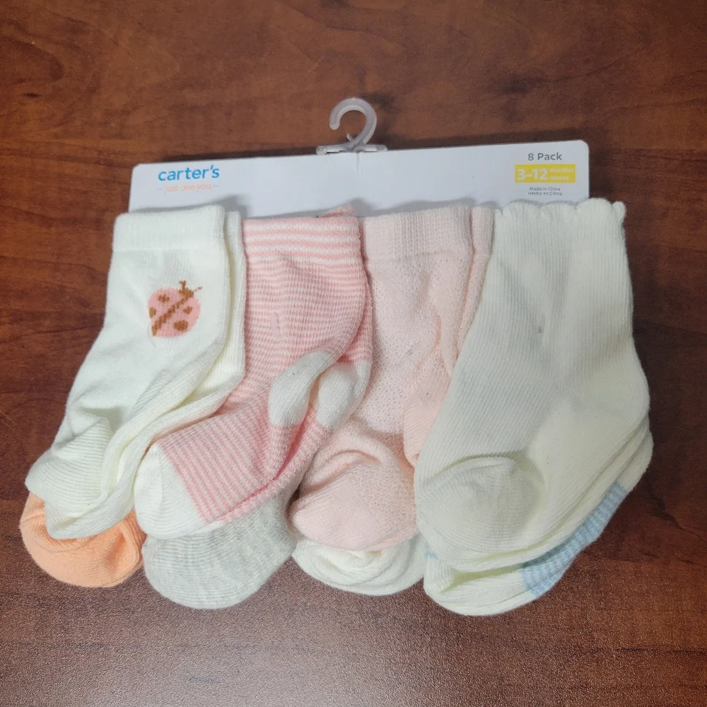 Carter's Blue Lemon Print Romper with Colorful Socks 6 Months
